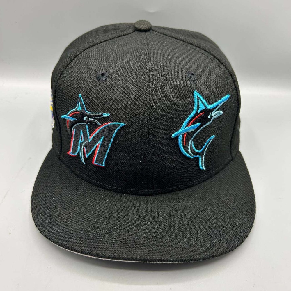 Florida Marlins MLB Hat Men 7 1/2 Black World Series 59Fifty New Era Fitted Cap